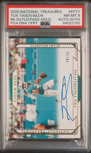 2020 Panini National Treasures Tua Tagovailoa Signatures Field Pass Gold #FP-TT card image