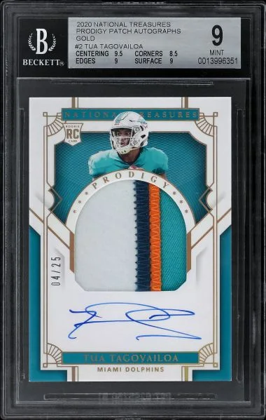 2020 Panini National Treasures Tua Tagovailoa Prodigy Patch Autographs #PPA-TT card image