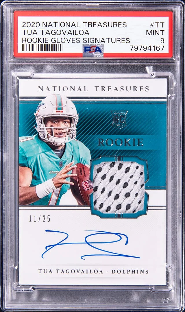 2020 Panini National Treasures Tua Tagovailoa Gloves Signatures #RGS-TT card image