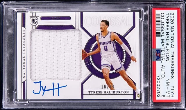 2020 Panini National Treasures Tyrese Haliburton Colossal Material Autographs #TYH card image