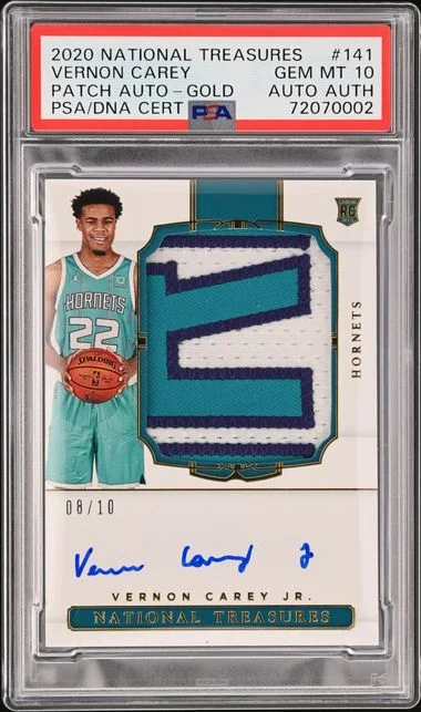 2020 Panini National Treasures Vernon Carey Jr. Patch Autograph-Gold #141 card image