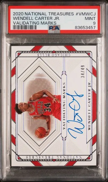 2020 Panini National Treasures Wendell Carter Jr. Validating Marks #VM-WCJ card image