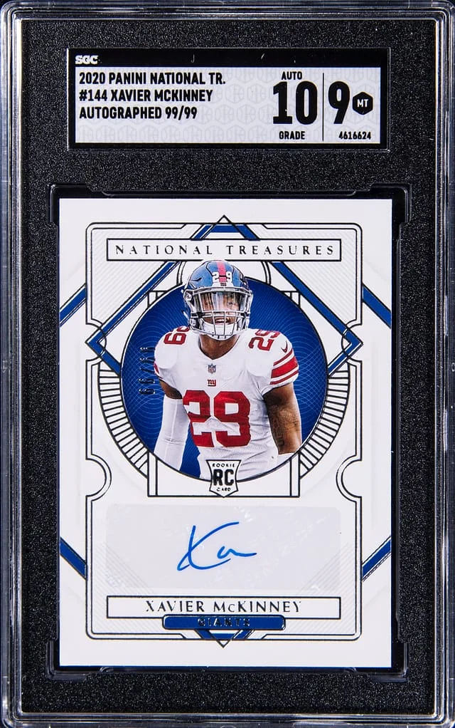 2020 Panini National Treasures Xavier McKinney Autographed #144 card image