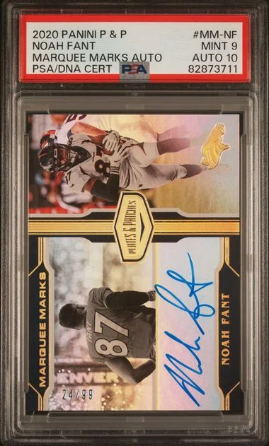 2020 Panini Noah Fant Plates & Patches Marquee Marks Autographs #MM-NF card image