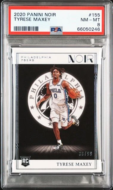 2020 Panini Noir Tyrese Maxey #155 card image