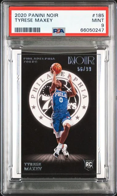 2020 Panini Noir Tyrese Maxey #185 card image