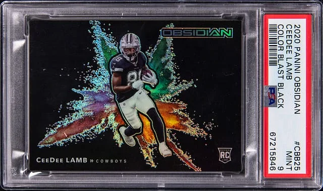 2020 Panini Obsidian CeeDee Lamb Color Blast Black #CBB25 card image