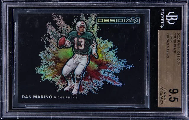 2020 Panini Obsidian Dan Marino Color Blast Black #20 card image