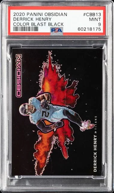 2020 Panini Obsidian Derrick Henry Color Blast Black #CBB13 card image