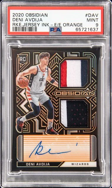 2020 Panini Obsidian Jersey Ink Electric Etch Orange Dav Deni Avdija #no-number card image