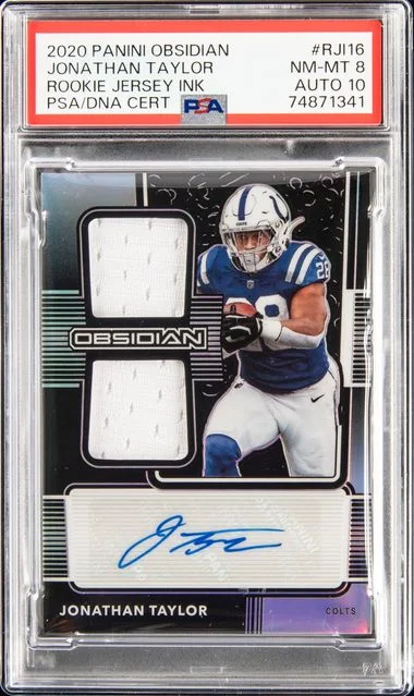 2020 Panini Obsidian Jonathan Taylor Jersey Ink #Rji16 card image