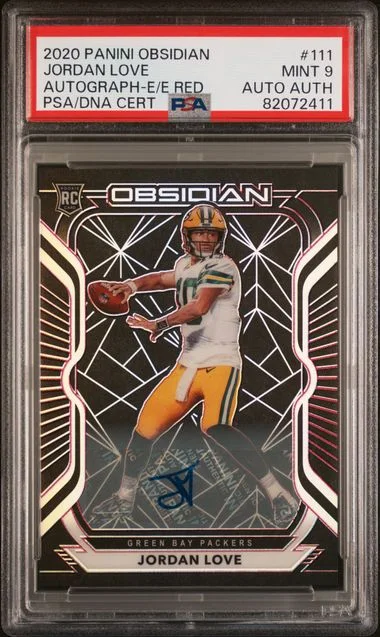 2020 Panini Obsidian Jordan Love Autograph-Electric Etch Red #111 card image