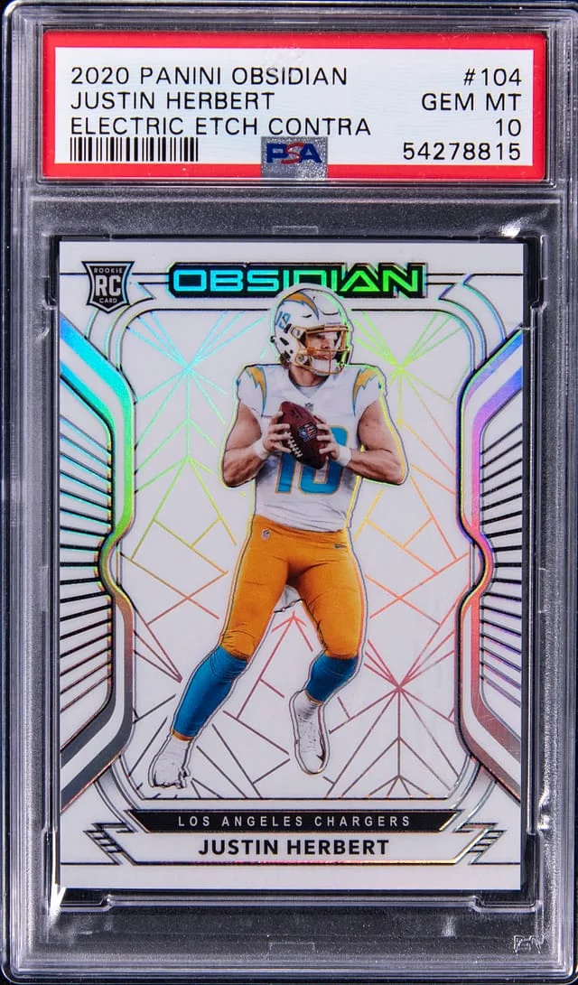 2020 Panini Obsidian Justin Herbert Autograph #104 card image
