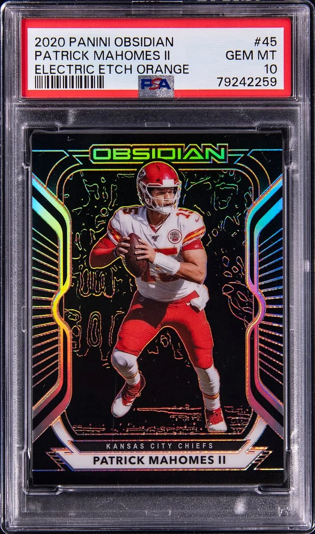 2020 Panini Obsidian Patrick Mahomes II Electric Etch Orange #43 card image