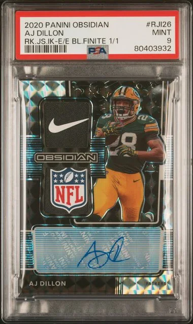 2020 Panini Obsidian Rji26 Aj Dillon Jersey Ink Electric Etch-Blue Finite #1/1 card image