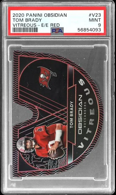 2020 Panini Obsidian Tom Brady Vitreous Electric Etch-Red #V23 card image