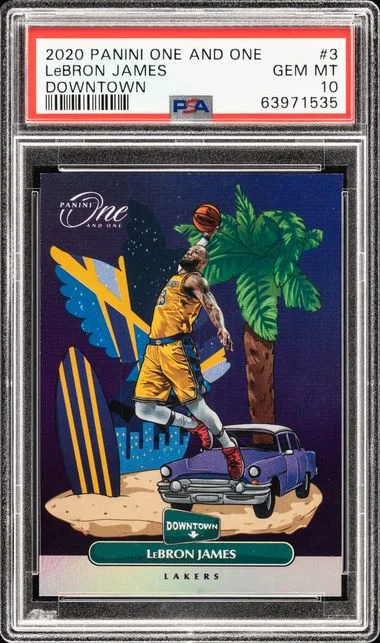 2020 Panini One and One LeBron James Downtown #3 card image