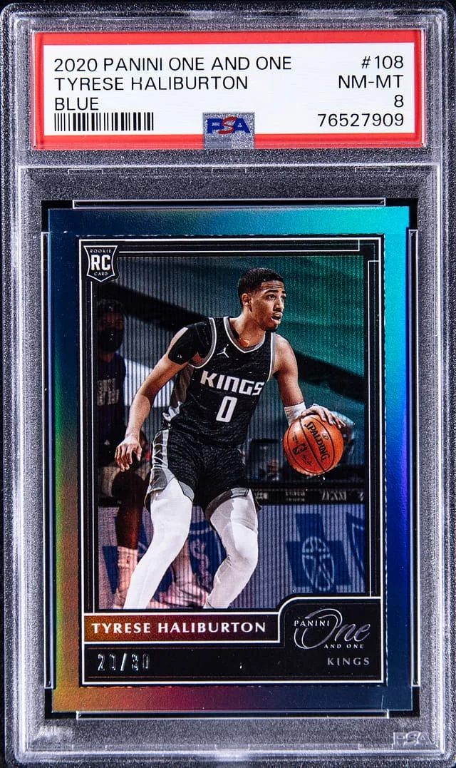 2020 Panini One and One Tyrese Haliburton Blue #108 card image