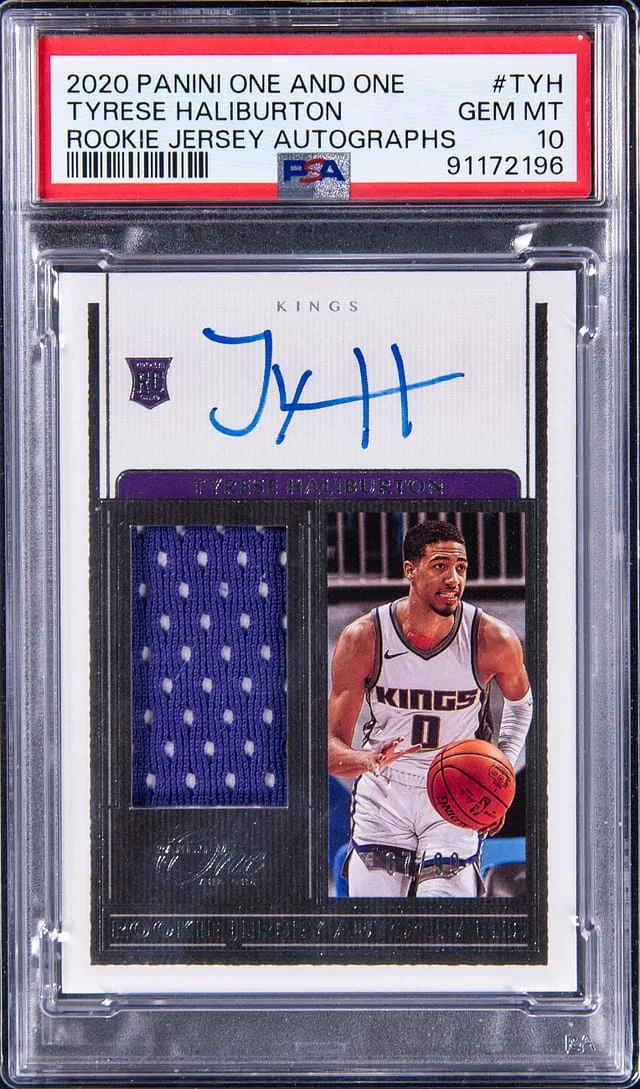 2020 Panini One and One Tyrese Haliburton Jersey Autographs #TYH card image