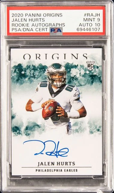 2020 Panini Origins Autographs Rajh Jalen Hurts #no-number card image