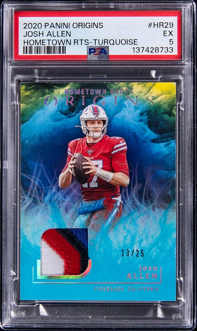 2020 Panini Origins Josh Allen Hometown Roots Turquoise #HR-29 card image