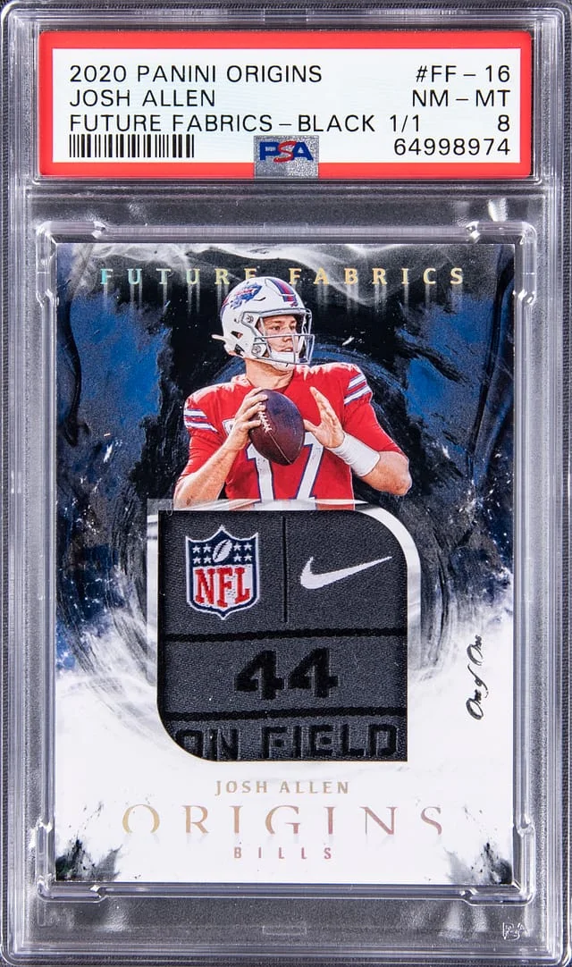 2020 Panini Origins Josh Allen Laundry Future Fabrics Black #FF-16 card image