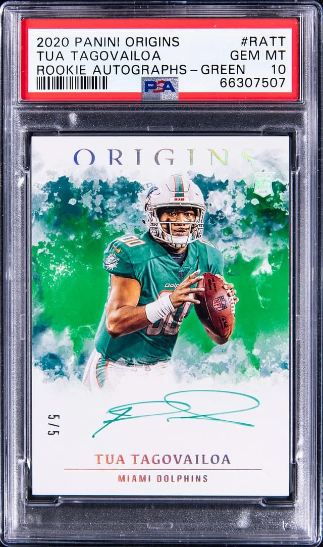 2020 Panini Origins Tua Tagovailoa Autographs Green #RATT card image