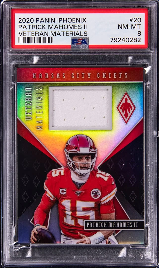 2020 Panini Patrick Mahomes II Phoenix Veteran Materials #20 card image