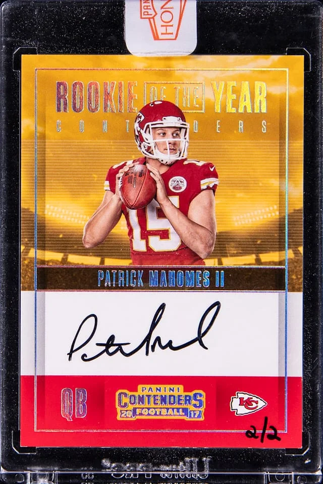 2020 Panini Patrick Mahomes II Honors Recollection 2017 Panini Contenders of the Year Contenders Autographs #RY-PM card image