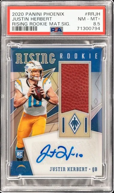 2020 Panini Phoenix Rising Material Signatures Rrjh Justin Herbert #no-number card image