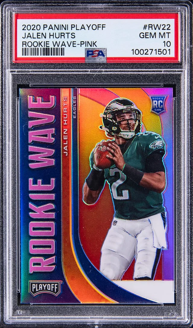 2020 Panini Playoff Jalen Hurts Wave Pink #RW-22 card image