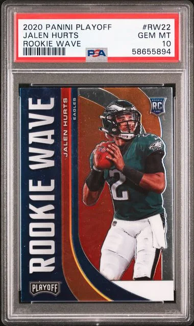 2020 Panini Playoff Jalen Hurts Wave Red #RW22 card image