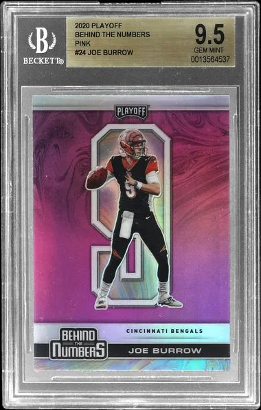 2020 Panini Playoff Joe Burrow Behind The Numbers Pink #24 card image