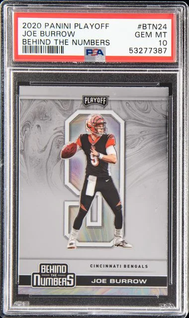 2020 Panini Playoff Joe Burrow Behind The Numbers #Btn24 card image