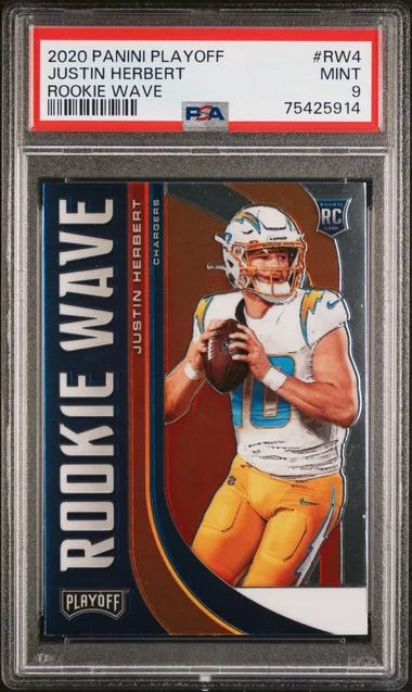 2020 Panini Playoff Justin Herbert Wave #Rw4 card image