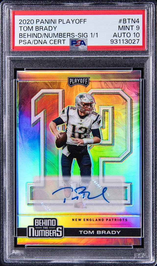 2020 Panini Playoff Tom Brady Behind The Numbers Signatures #BTN-4 card image