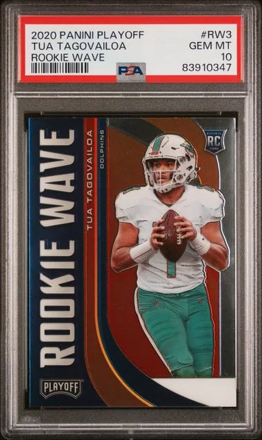 2020 Panini Playoff Tua Tagovailoa Wave #RW3 card image