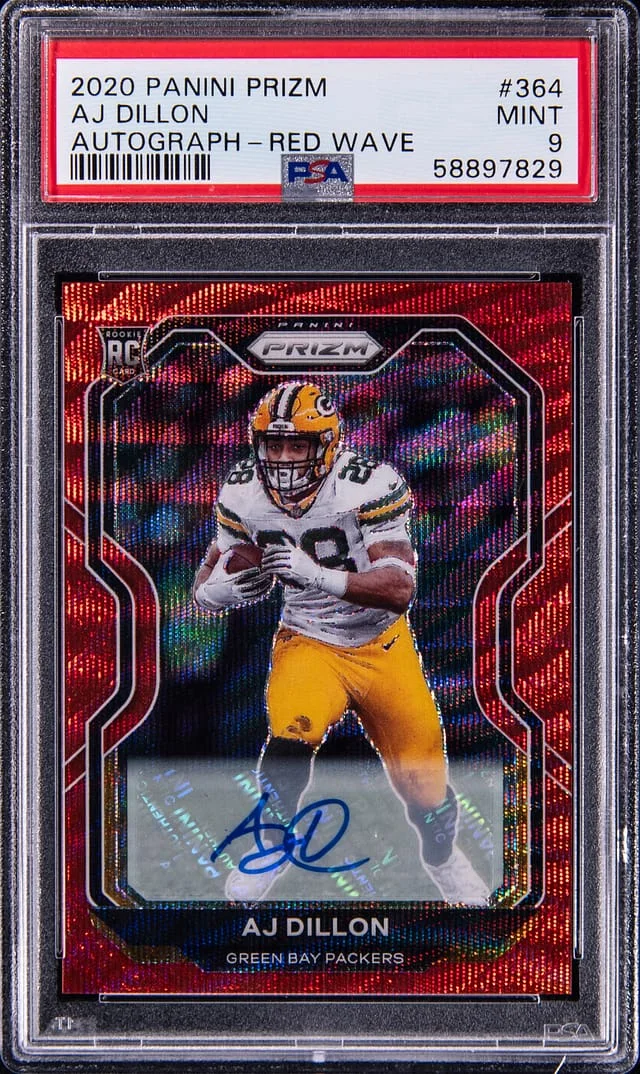 2020 Panini Prizm Aj Dillon Light Blue Prizm #364 card image