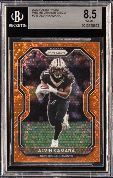 2020 Panini Prizm Alvin Kamara Orange Disco #246 card image