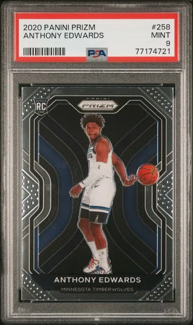 2020 Panini Prizm Anthony Edwards Red/White/Blue Prizm #258 card image