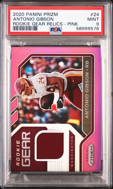 2020 Panini Prizm Antonio Gibson Gear Relics Pink #24 card image