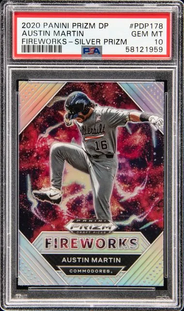2020 Panini Prizm Austin Martin Fireworks Silver Prizm #PDP178 card image