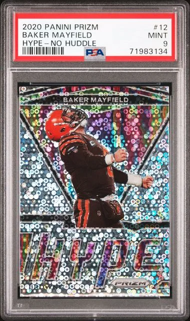 2020 Panini Prizm Baker Mayfield Hype No Huddle #12 card image