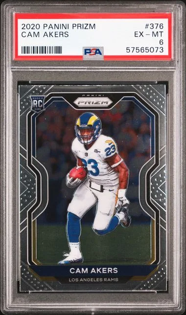 2020 Panini Prizm Cam Akers Autograph-Red Shimmer #376 card image