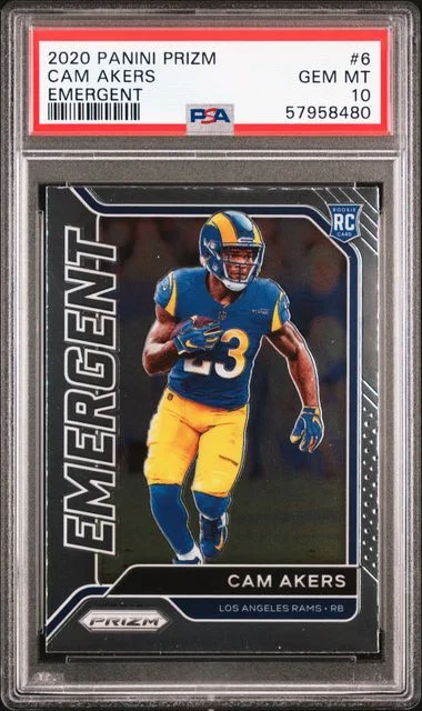 2020 Panini Prizm Cam Akers Emergent #6 card image