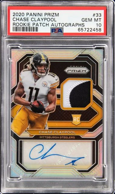 2020 Panini Prizm Chase Claypool Patch Autographs #33 card image