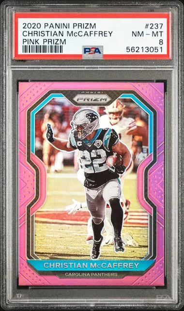 2020 Panini Prizm Christian McCaffrey Lazer Prizm #237 card image