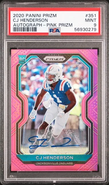 2020 Panini Prizm CJ Henderson Autograph Pink Prizm #351 card image