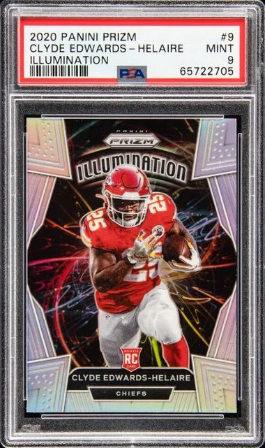 2020 Panini Prizm Clyde Edwards-Helaire Illumination #9 card image