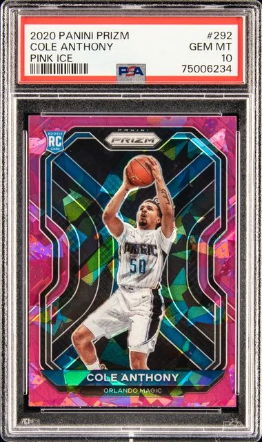 2020 Panini Prizm Cole Anthony Pink Ice #292 card image